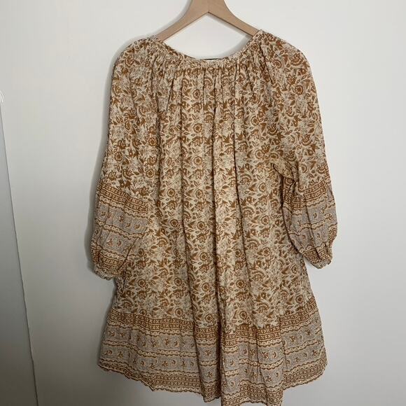 Cleobella Rosy Mini Brown Orange Floral Dress Womens Large - Picture 3 of 16